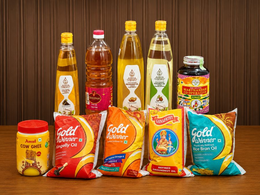 Cooking oils and ghee available at Selvasingh Department Store