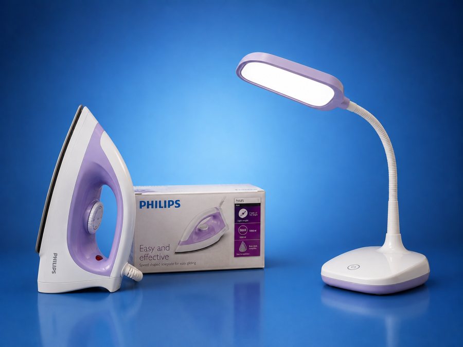 Philips Dry Iron and Desk Lamp