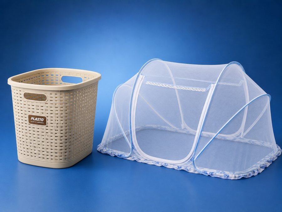 Plasto Basket and Mosquito Net