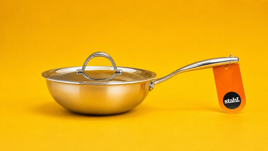 Stahl Stainless Steel Wok With Lid